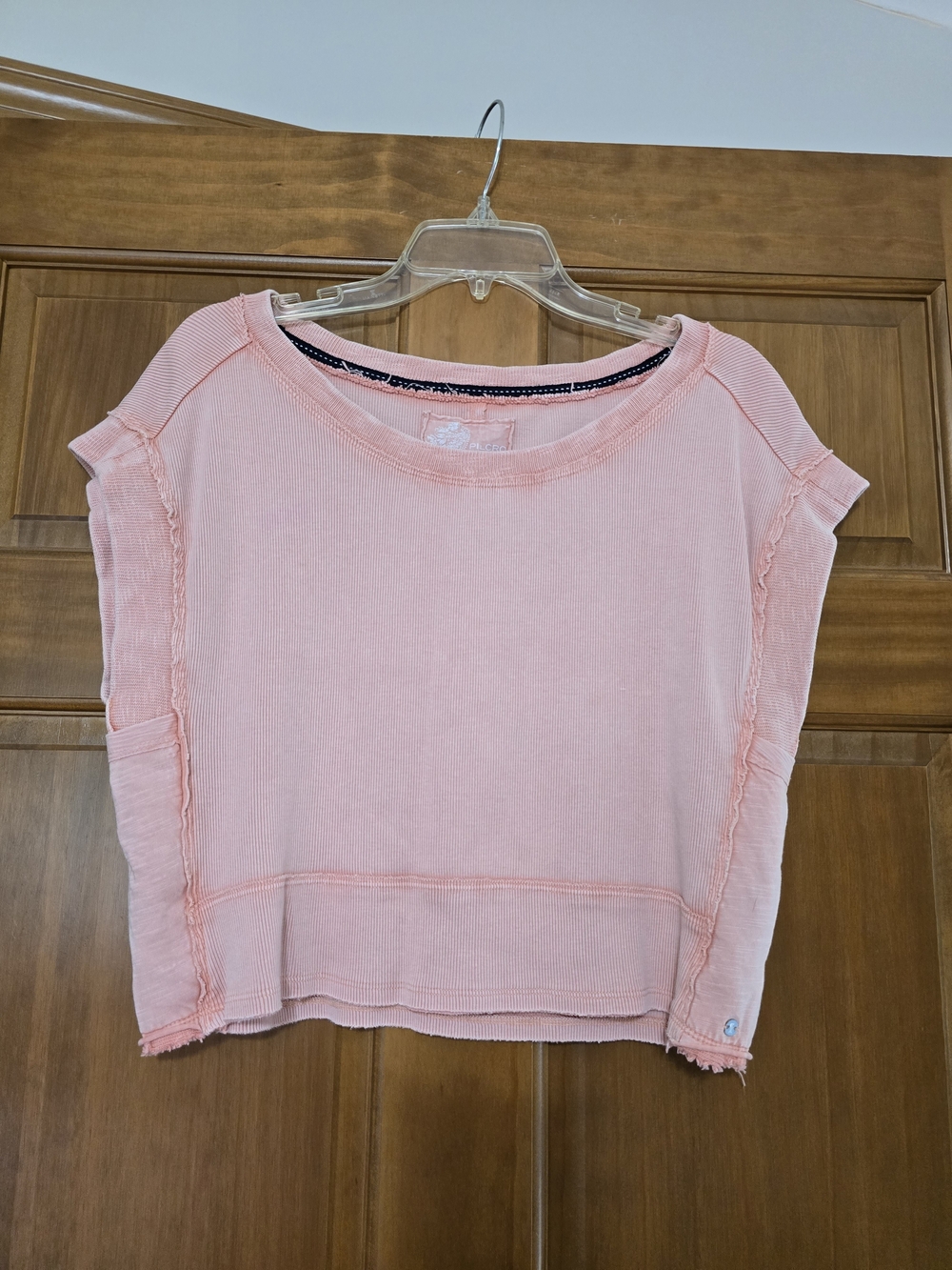 Anthropologie Pilcro Pink Cropped Boxy Top